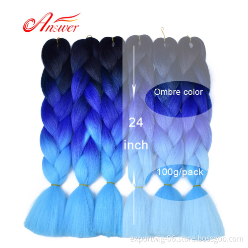 Jumbo Hair Braid Crochet Wholesale Synthetic Hair Extension Synthetic Braiding Hair High Quality Ombre For Afircan Braided